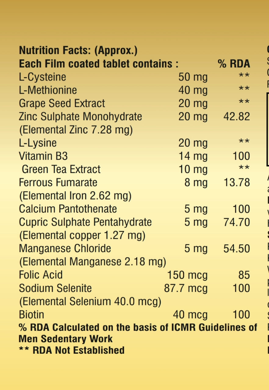 HAIR Growth bio plus  for Hair Regeneration, Repair & Growth |  Biotin, Green tea, grape seed Extract,  Tablets  with Vitamin, Minerals & Amino Acid  30 tablet