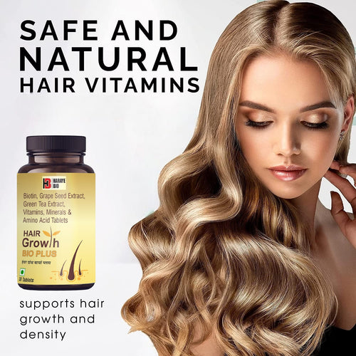 HAIR Growth bio plus  for Hair Regeneration, Repair & Growth |  Biotin, Green tea, grape seed Extract,  Tablets  with Vitamin, Minerals & Amino Acid  30 tablet
