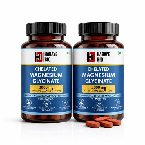 Haraye Bio Chelated Magnesium Glycinate 2000mg – High Absorption Muscle Recovery & Sleep Support